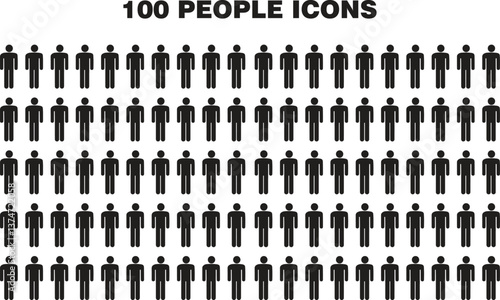 one hundreds people icon vector stock illustration