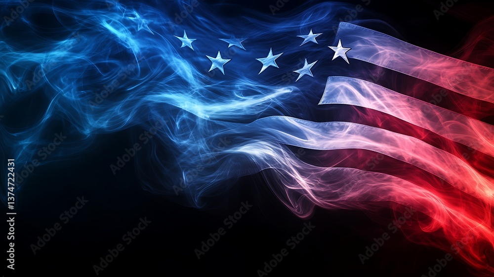 Obraz premium United States flag with vibrant artistic effects and abstract design picture