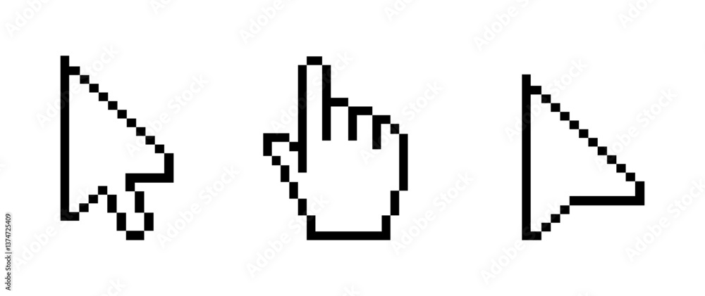 vector illustration of mouse cursor. mouse pixel vector vector illustration of mouse cursor. mouse pixel vector