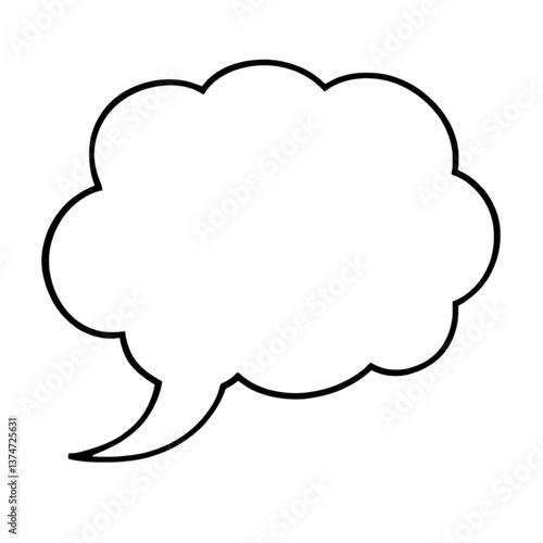 A simple speech bubble outline, no fill on transparent background