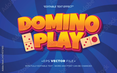 Domino Play 3d text effect editable game title style