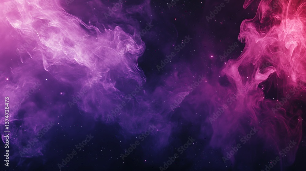 Obraz premium Abstract purple neon box with dreamy vapor and glowing light picture