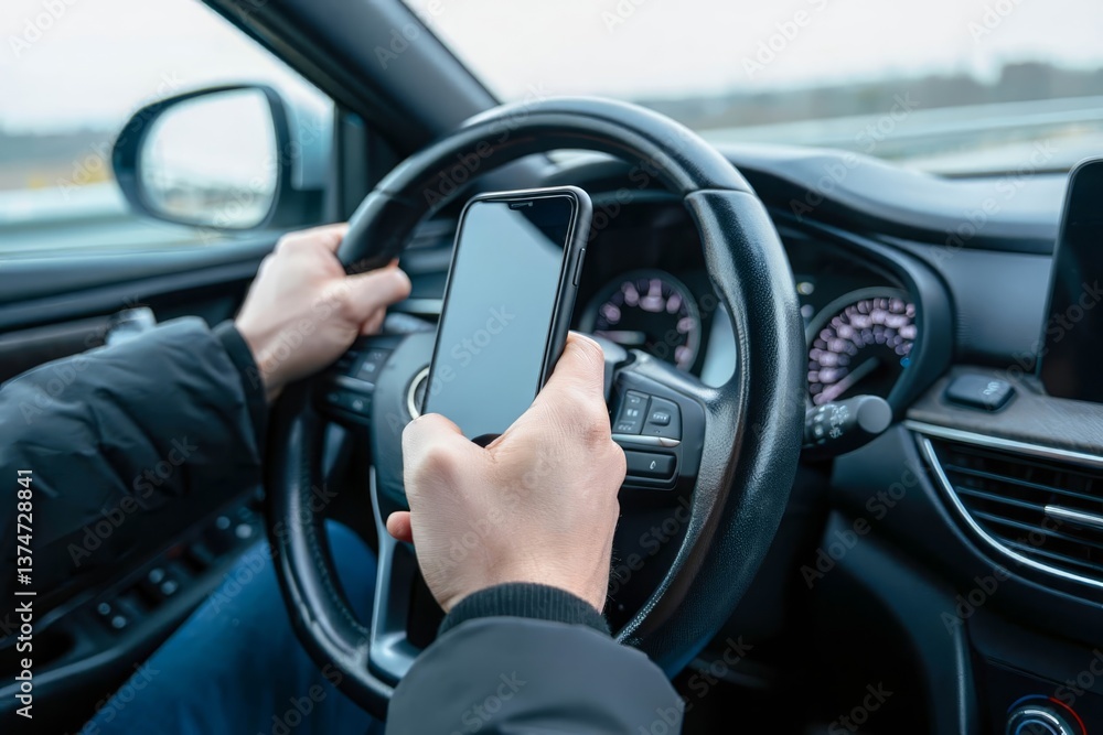 Texting and driving is dangerous behavior in traffic. Texting and driving is dangerous behavior in traffic.