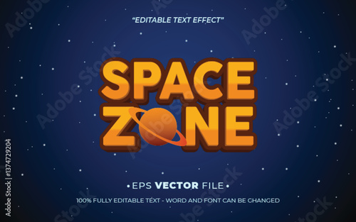 Space Zone 3d text effect editable game title style