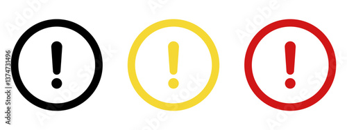 Caution warning signs set. Exclamation marks