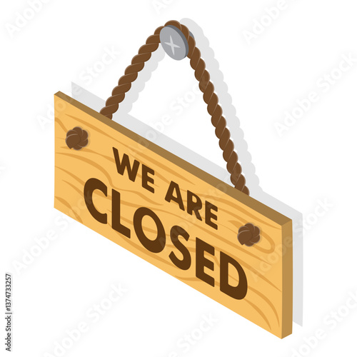 3D Isometric Flat Vector Set of Signboards, Forbidden Entry Reminder. Item 3