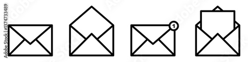 Mail icon set. email icon vector. E-mail icon
