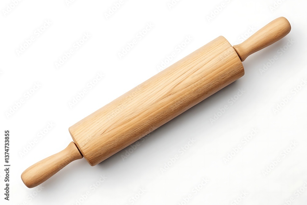A simple wooden rolling pin, ready to create delicious treats in a home kitchen, showcasing its smooth, light-colored wood and classic design against a bright white background. A simple wooden rolling pin, ready to create delicious treats in a home kitchen, showcasing its smooth, light-colored wood and classic design against a bright white background.