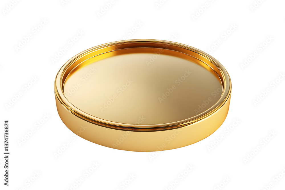 3D golden blank coin illustration with a smooth on transparent background 3D golden blank coin illustration with a smooth on transparent background