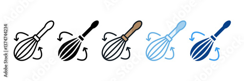 Whisk Icon Set Multiple Style Collection