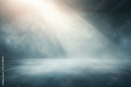 Abstract blurred background with light beams and fog  empty space for product presentation Abstract blurred background with light rays and fog Generative AI