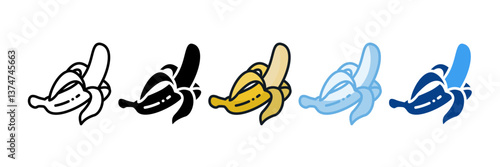 Banana Icon Set Multiple Style Collection