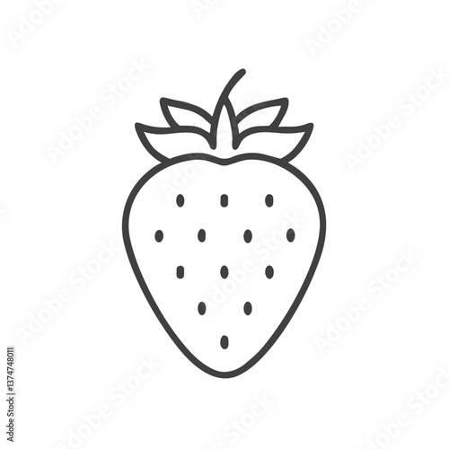 Strawberry Icon for Fruit Apps, Healthy Eating Websites, Dessert Recipe Collections, Summer Food Graphics, and Berry Product Marketing