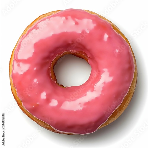pink glazed donut delicious glossy donut image sweet pastry bakery themed image