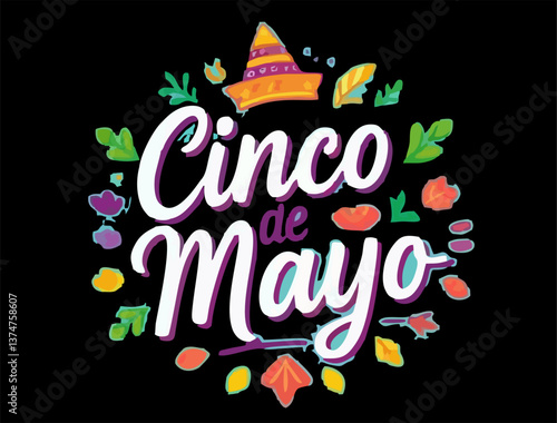 abstract illustration text writing cinco de mayo america mexico beground