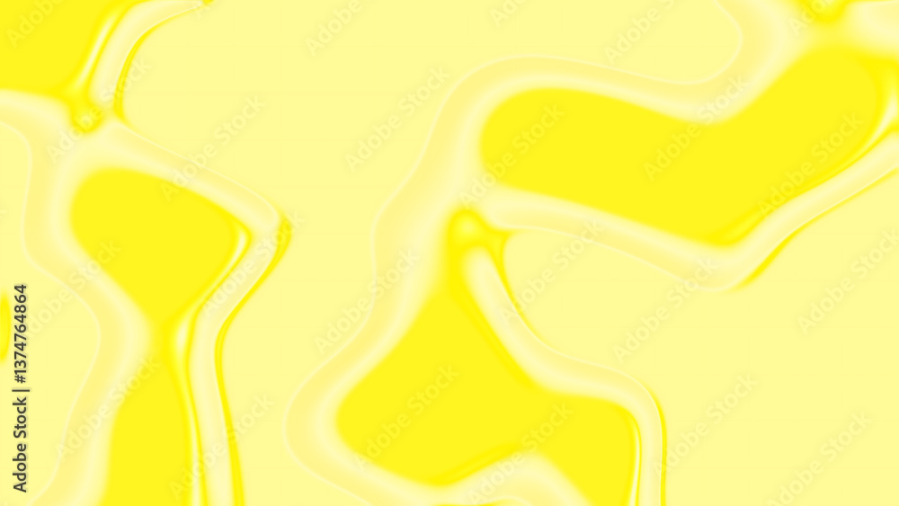 Abstract Yellow Liquid Texture with Smooth Wavy Fluid Shapes Background Abstract Yellow Liquid Texture with Smooth Wavy Fluid Shapes Background