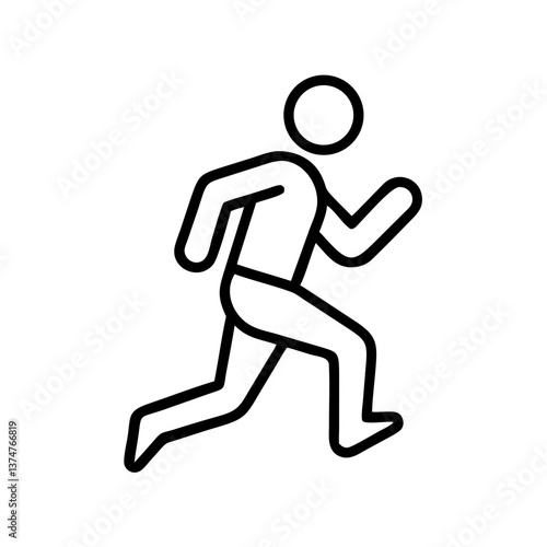 Running Figure in Motion on a Simple Background  
