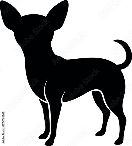 chihuahua small dog vector silhouette