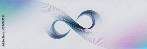 Infinity loop illustration with directional twist and motion blur – Suitable for AI, technology, or digital innovation content.
