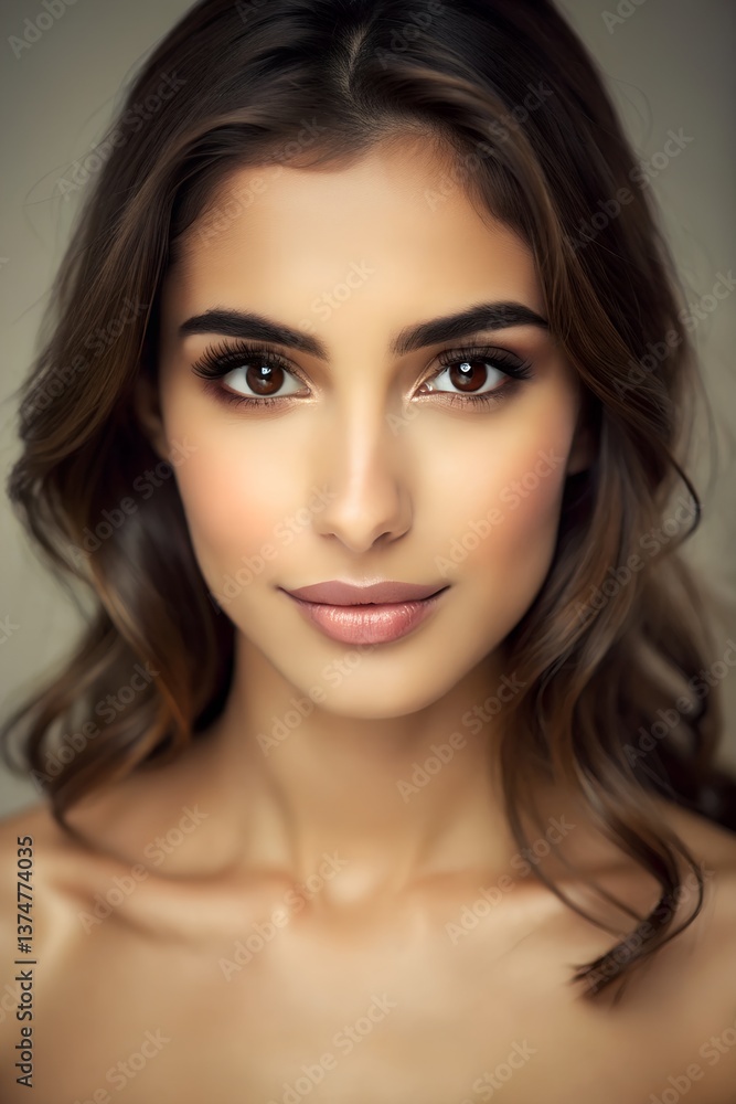 Confident Woman with Playful Flirtatious Smile Confident Woman with Playful Flirtatious Smile