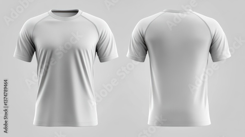 Blank White T-Shirt Mockup Front & Back