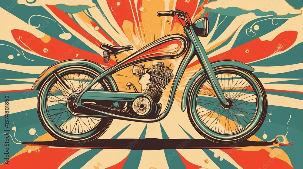 Fototapeta premium Vintage Motorcycle Poster suitable for digital content