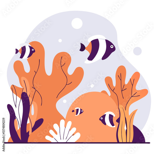 Underwater Diving Scene with Coral Reefs