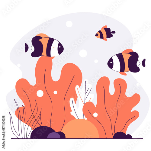 Underwater Diving Scene with Coral Reefs