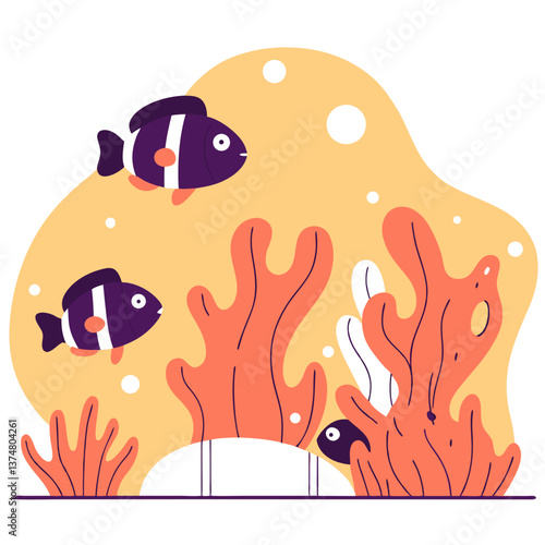 Underwater Diving Scene with Coral Reefs