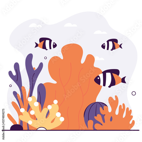 Underwater Diving Scene with Coral Reefs