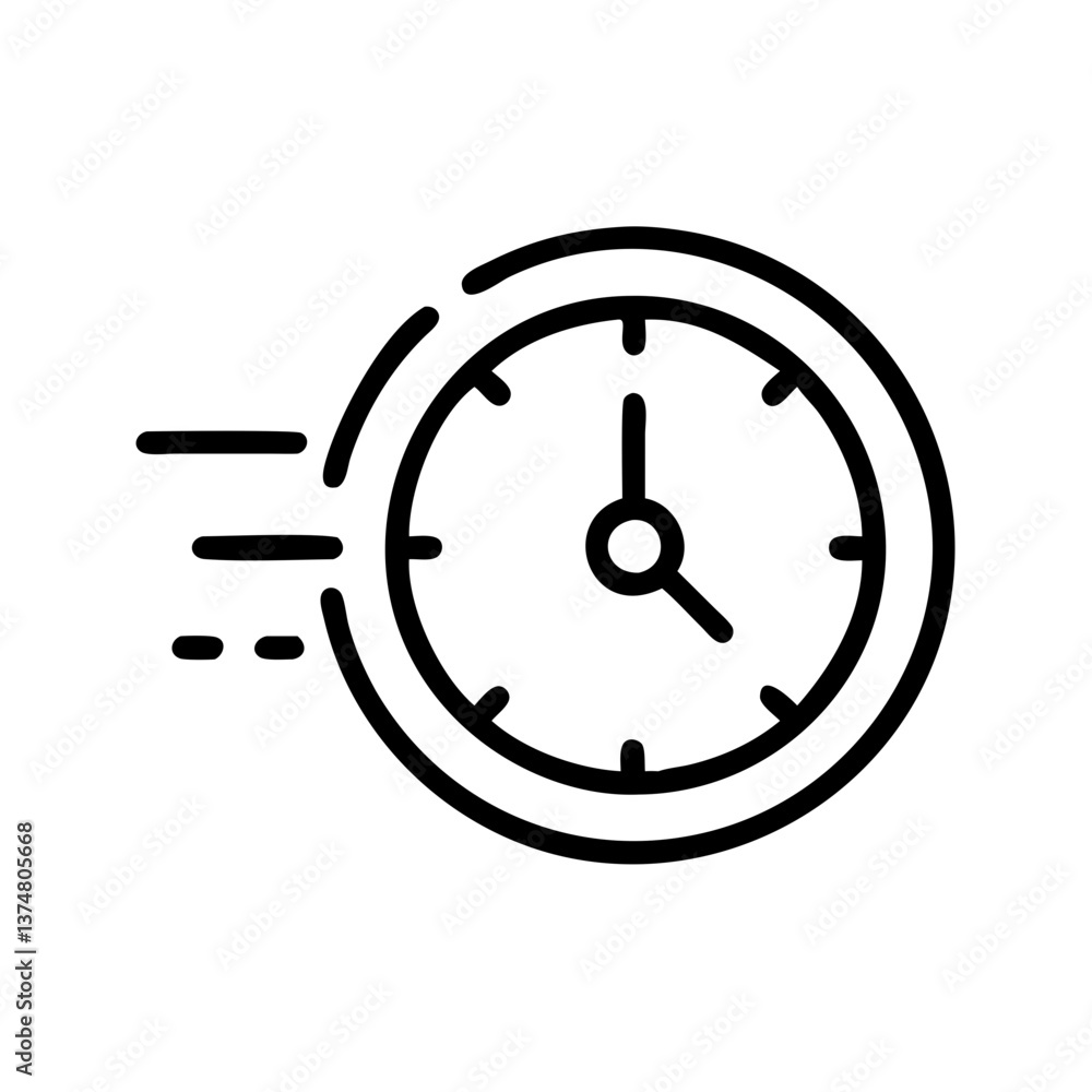 Speedometer Clock Icon - Time Management and Efficiency Symbol Speedometer Clock Icon - Time Management and Efficiency Symbol