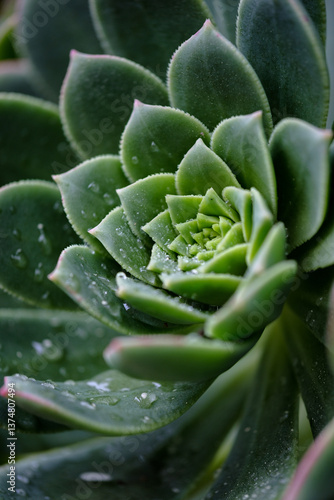raindrops on a succulent plant leaf