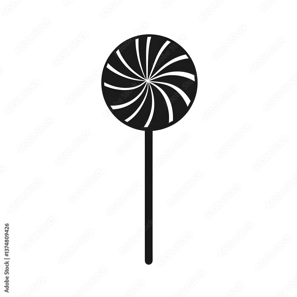 minimal flat lollipop icon black and white, AI generative minimal flat lollipop icon black and white, AI generative