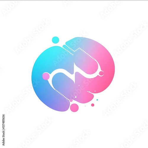 a profile logo for emerging technology Should use pastel blues and pinks