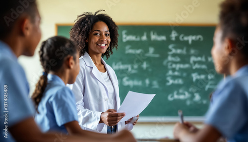 a teacher teaching in a humble public school