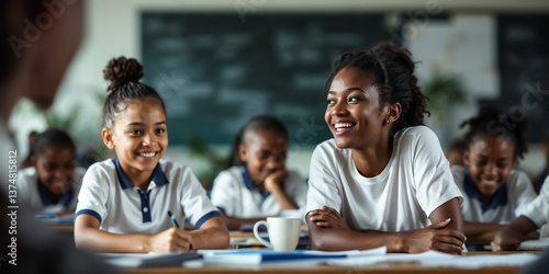 a teacher teaching in a humble public school