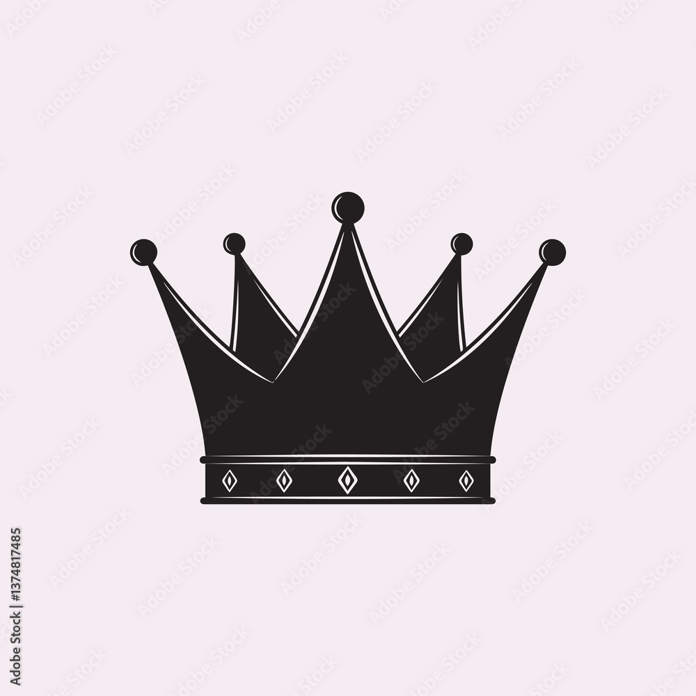 King crown silhouette hand drawing illustration King crown silhouette hand drawing illustration