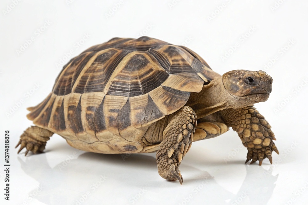 Obraz premium spur-thighed tortoise isolated on white background
