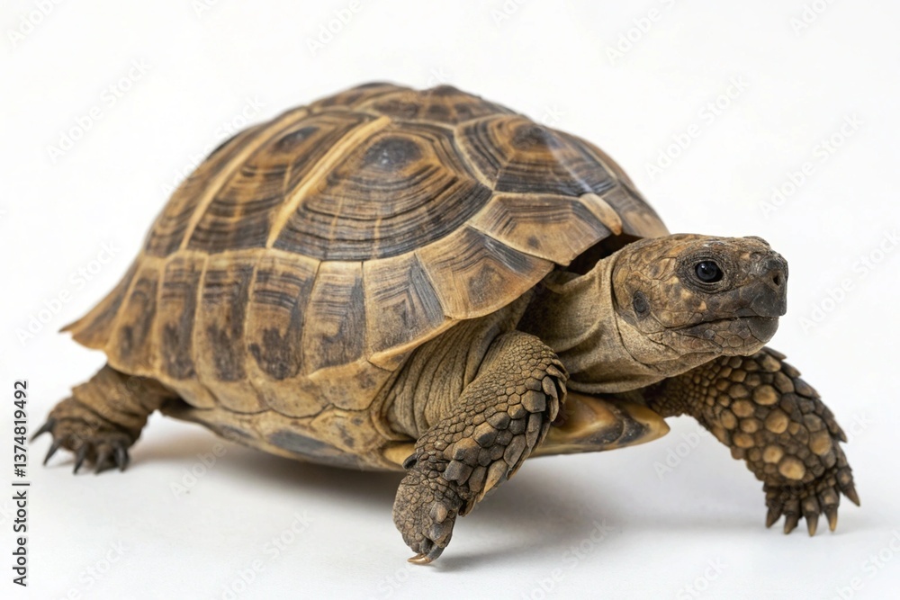 Fototapeta premium moorland tortoise isolated on white background
