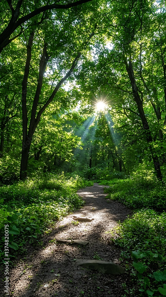 Fototapeta premium Sunlit Forest Path (2)
