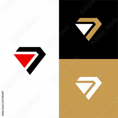 Diamond logo design with number seven and play sign.