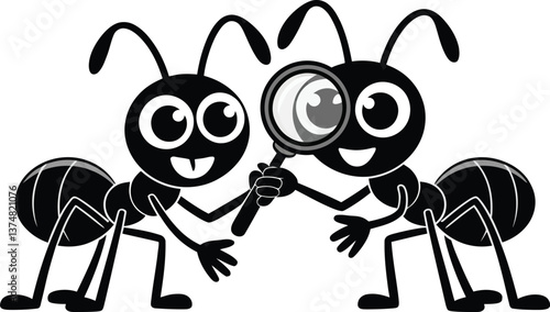  a illustrator vector ants with a white backround