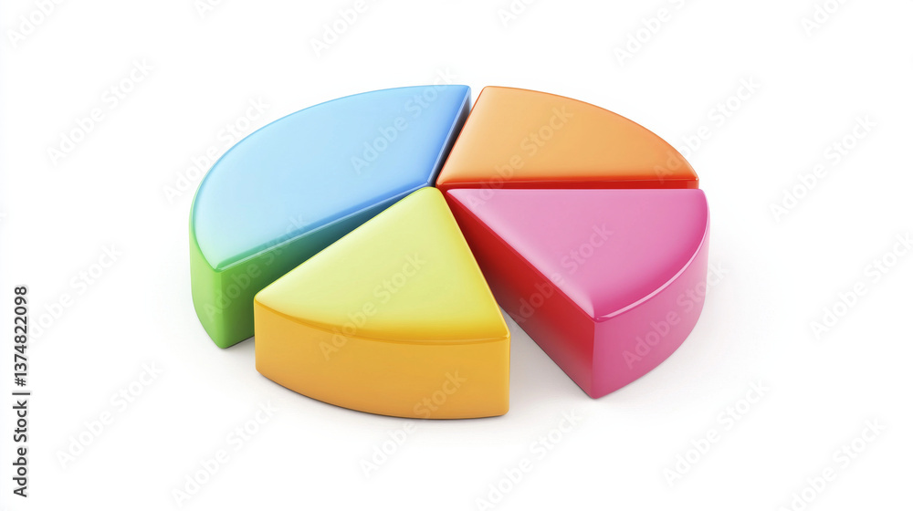 Obraz premium A pie chart showing healthy food proportions--carbohydrates, fats, and proteins--designed for nutrition planning on a white background