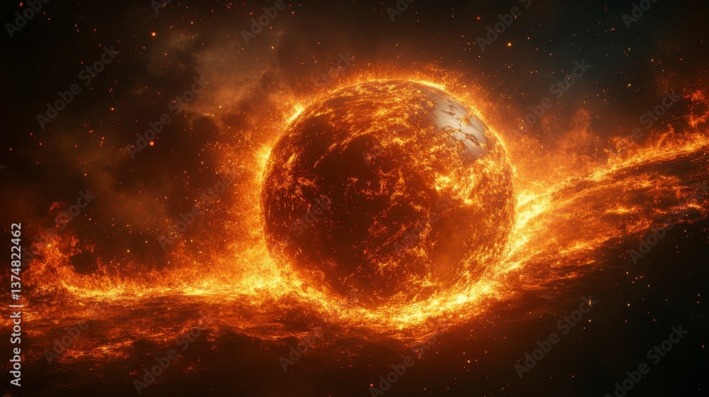 Fiery cosmic orb Fiery cosmic orb