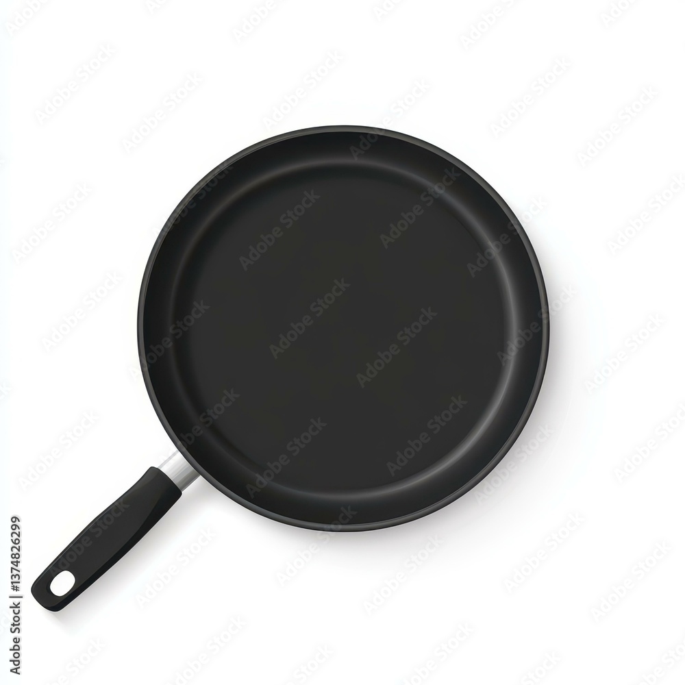 A sleek frying pan shines against a crisp white background, perfect for any kitchen. A sleek frying pan shines against a crisp white background, perfect for any kitchen.