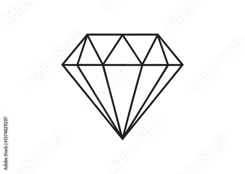 Diamond silhouette Vector, Diamond Icon