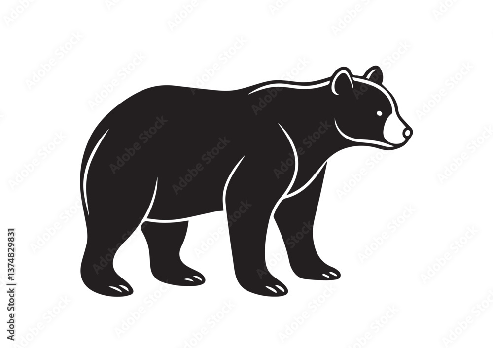 Fototapeta premium Bear silhouette Vector