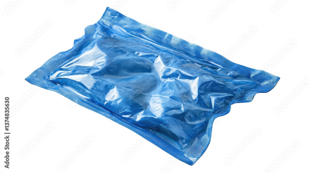 Obraz premium blue plastic bag on transparent background