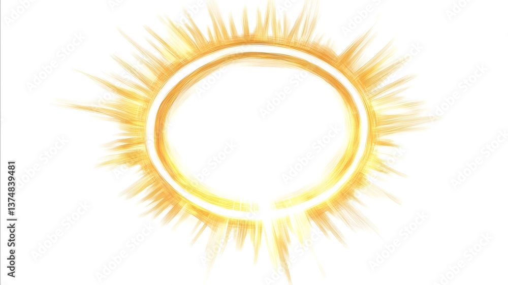 Create a highresolution digital illustration of a glowing sun halo for a tarot card design The halo should be circular with radiant goldenyellow tones softly bl Create a highresolution digital illustration of a glowing sun halo for a tarot card design The halo should be circular with radiant goldenyellow tones softly bl