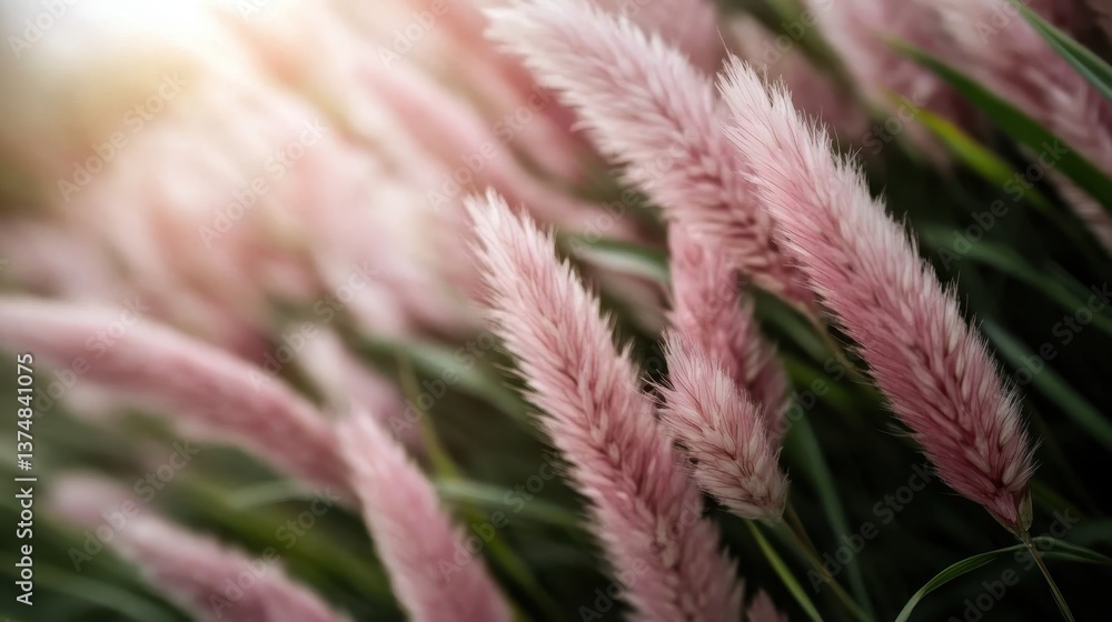 This image features fluffy pink pampas grass swaying gently in the sunlight, creating a bohemian vibe and enhancing outdoor aesthetics with its unique texture and color. This image features fluffy pink pampas grass swaying gently in the sunlight, creating a bohemian vibe and enhancing outdoor aesthetics with its unique texture and color.
